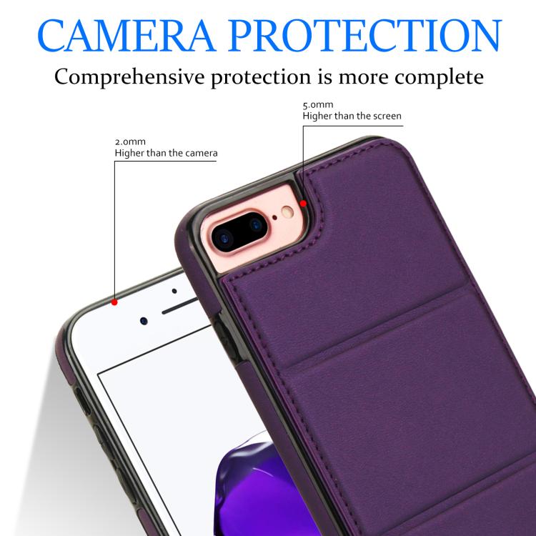 For iPhone 8 Plus / 7 Plus Tri-fold Holder Leather Phone Case with Card Slot