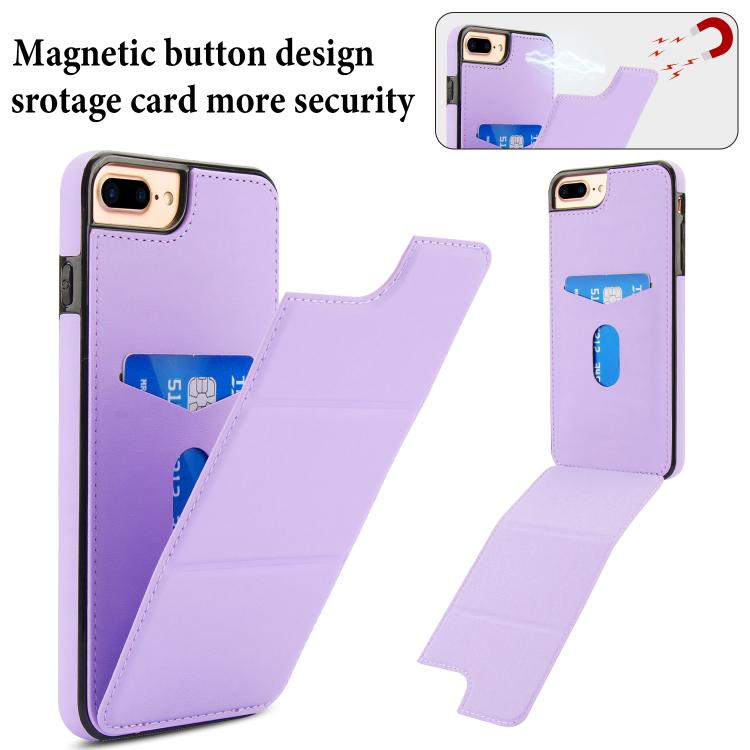 For iPhone 8 Plus / 7 Plus Tri-fold Holder Leather Phone Case with Card Slot