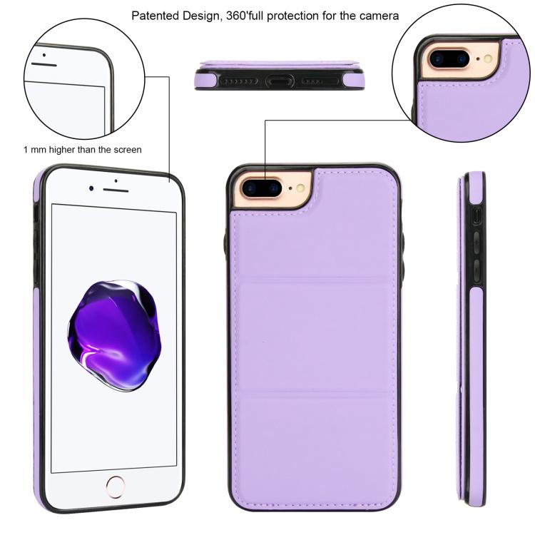 For iPhone 8 Plus / 7 Plus Tri-fold Holder Leather Phone Case with Card Slot