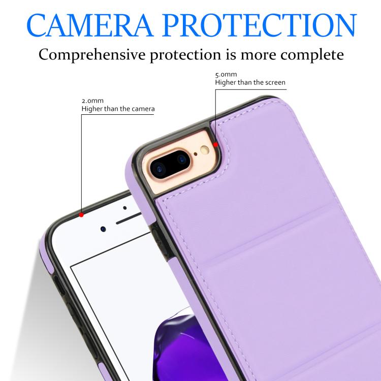 For iPhone 8 Plus / 7 Plus Tri-fold Holder Leather Phone Case with Card Slot