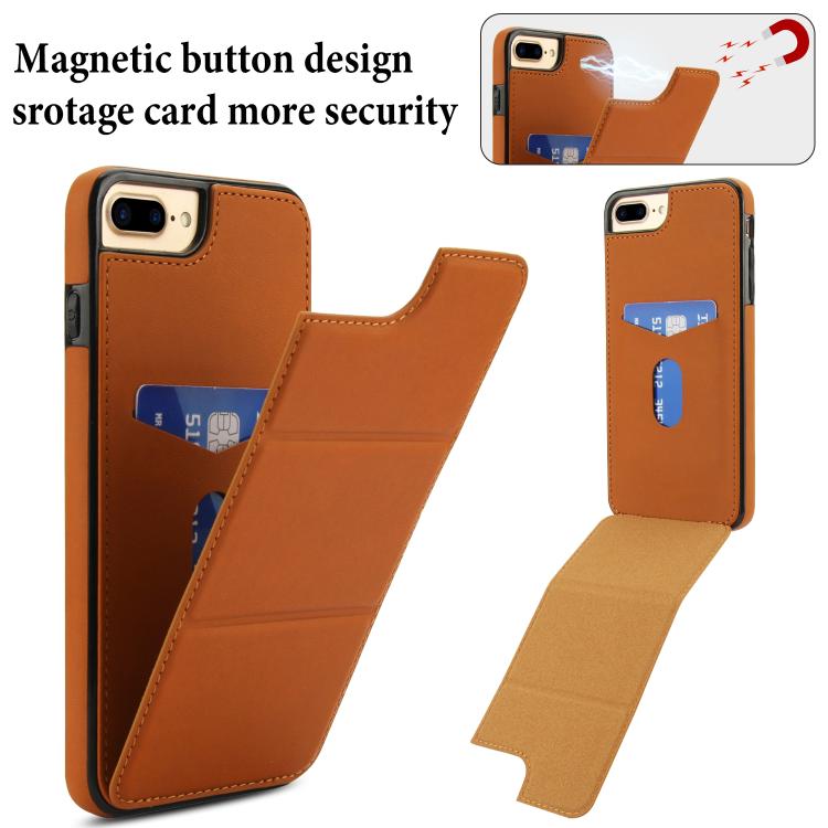 For iPhone 8 Plus / 7 Plus Tri-fold Holder Leather Phone Case with Card Slot