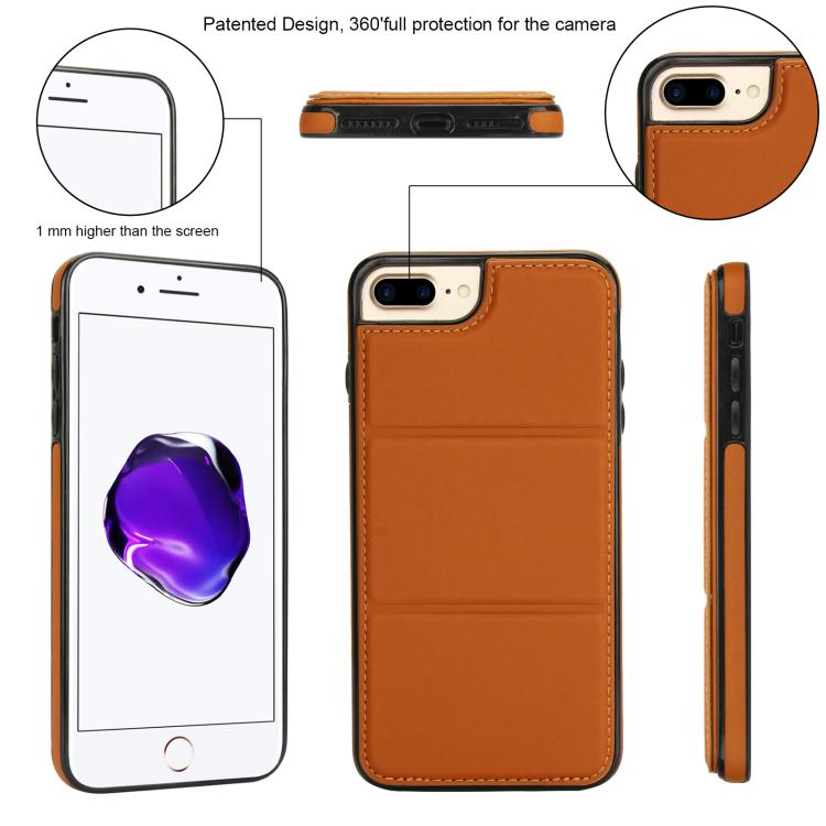 For iPhone 8 Plus / 7 Plus Tri-fold Holder Leather Phone Case with Card Slot