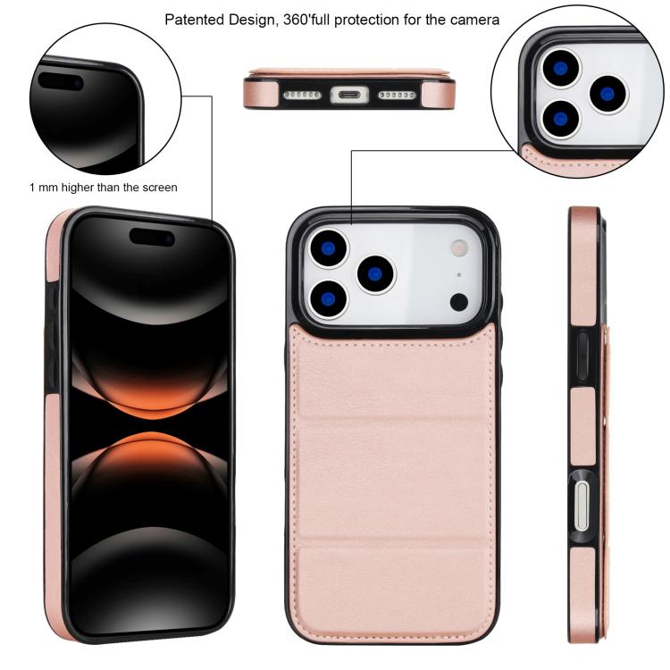 For iPhone 17 Pro Max Tri-fold Holder Leather Phone Case with Card Slot