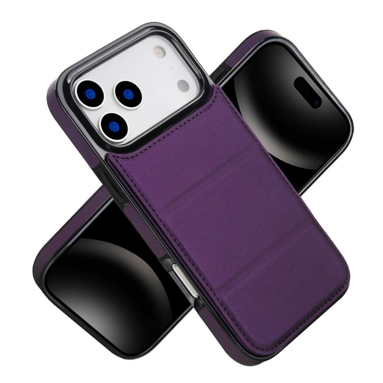 For iPhone 17 Pro Max Tri-fold Holder Leather Phone Case with Card Slot