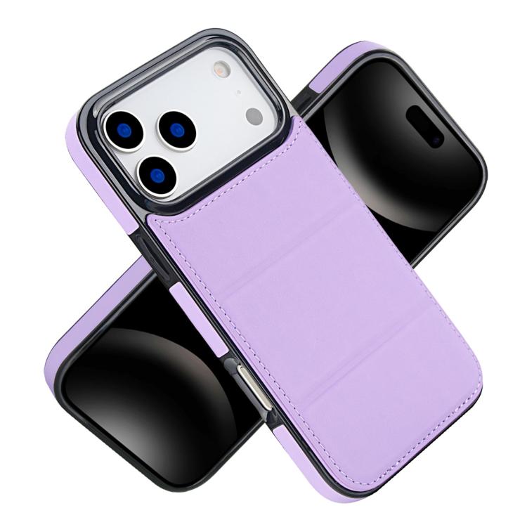 For iPhone 17 Pro Max Tri-fold Holder Leather Phone Case with Card Slot