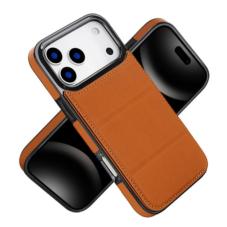 For iPhone 17 Pro Max Tri-fold Holder Leather Phone Case with Card Slot