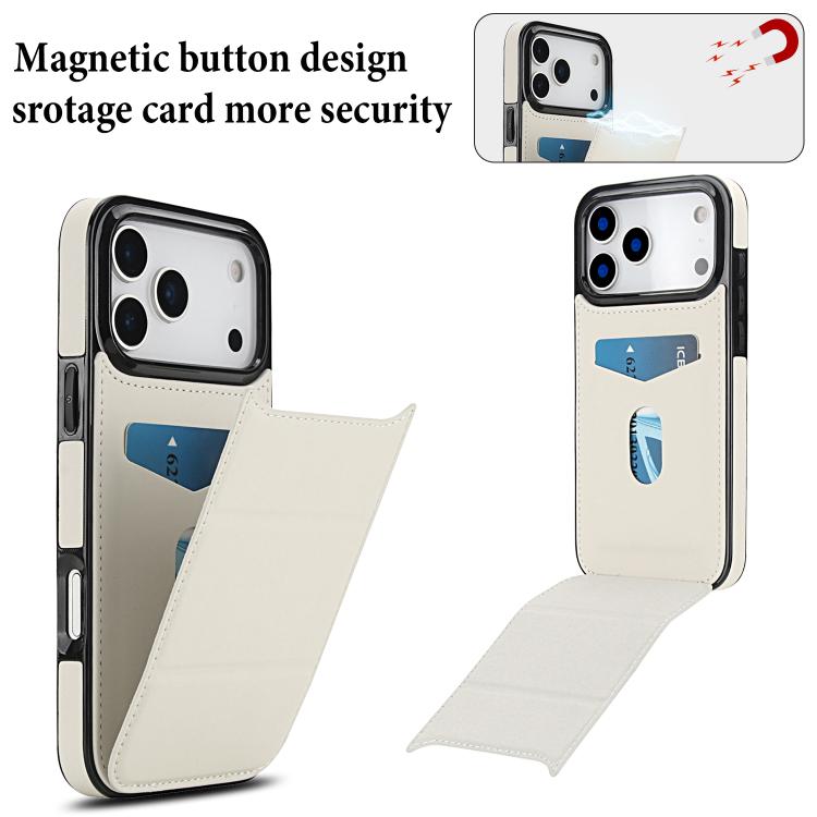 For iPhone 17 Pro Tri-fold Holder Leather Phone Case with Card Slot