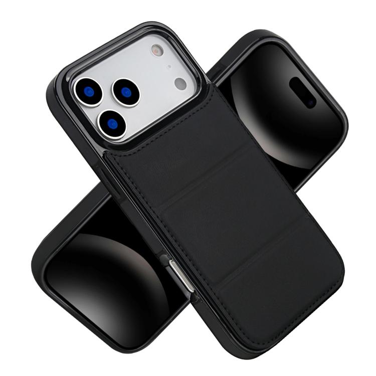 For iPhone 17 Pro Tri-fold Holder Leather Phone Case with Card Slot