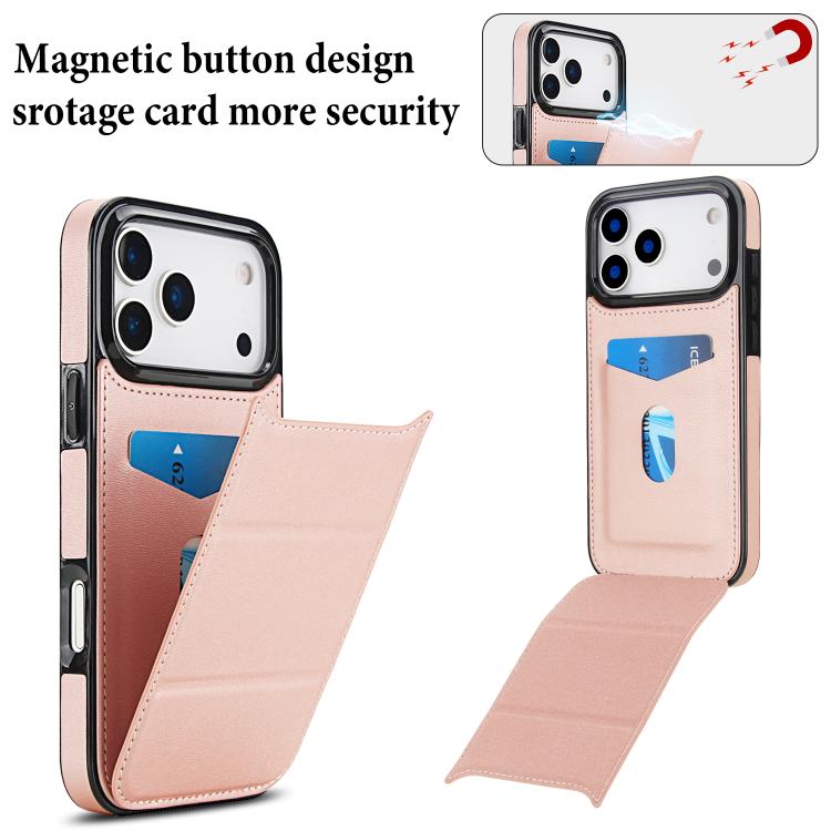 For iPhone 17 Pro Tri-fold Holder Leather Phone Case with Card Slot