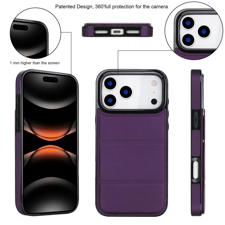 For iPhone 17 Pro Tri-fold Holder Leather Phone Case with Card Slot