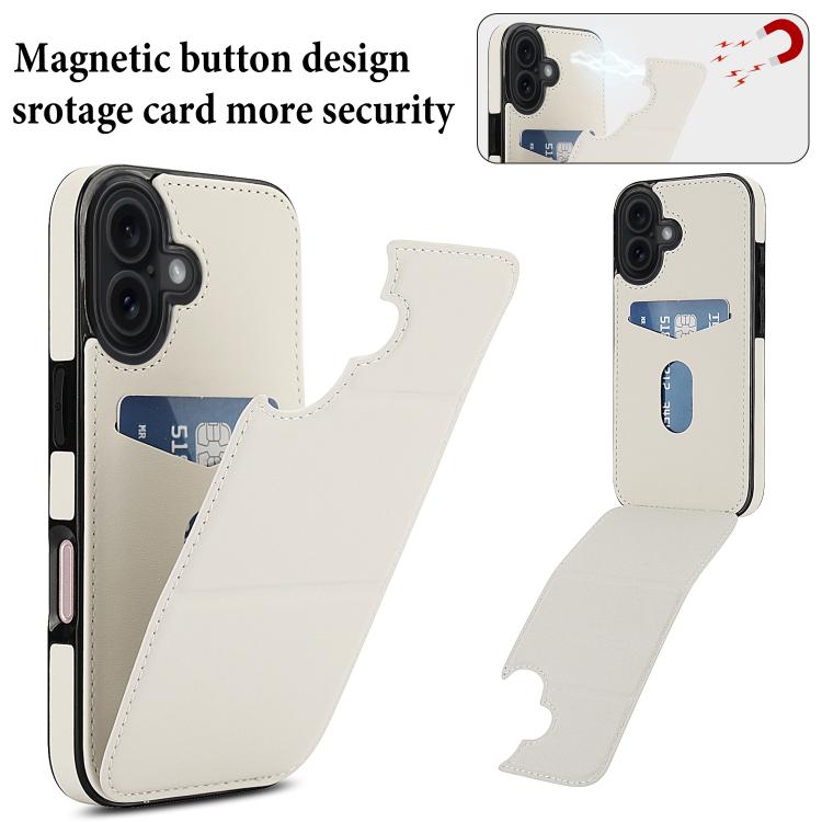 For iPhone 17 Tri-fold Holder Leather Phone Case with Card Slot