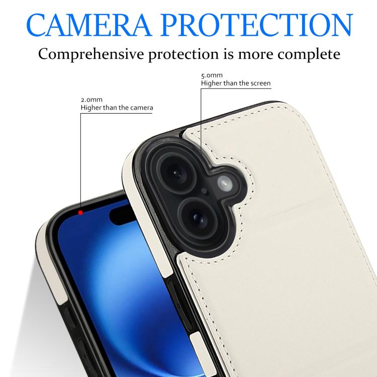 For iPhone 17 Tri-fold Holder Leather Phone Case with Card Slot