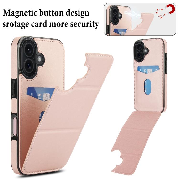 For iPhone 17 Tri-fold Holder Leather Phone Case with Card Slot