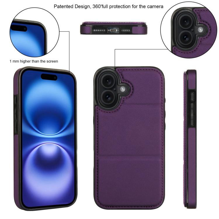 For iPhone 17 Tri-fold Holder Leather Phone Case with Card Slot