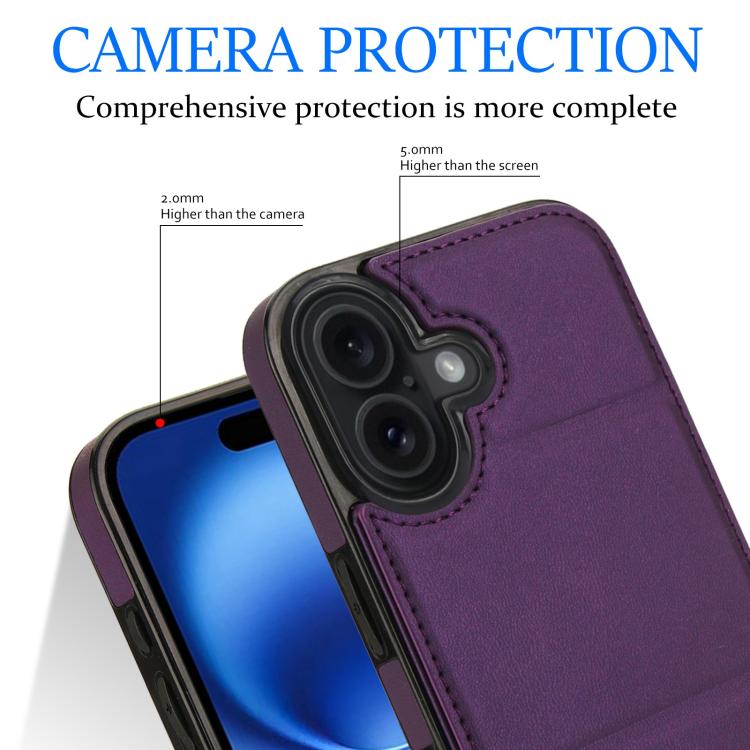For iPhone 17 Tri-fold Holder Leather Phone Case with Card Slot