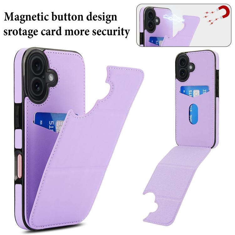For iPhone 17 Tri-fold Holder Leather Phone Case with Card Slot