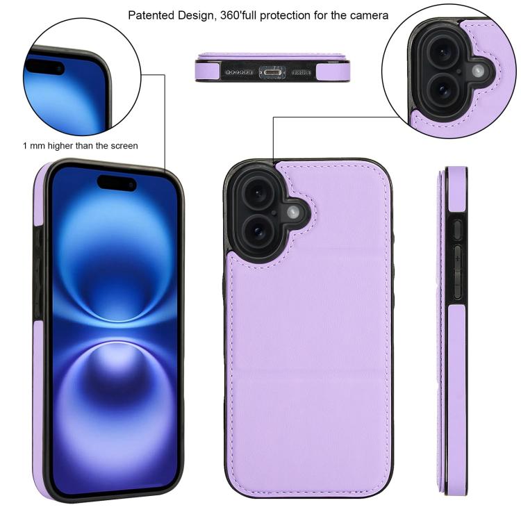 For iPhone 17 Tri-fold Holder Leather Phone Case with Card Slot