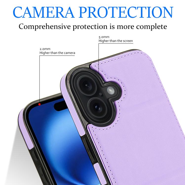 For iPhone 17 Tri-fold Holder Leather Phone Case with Card Slot