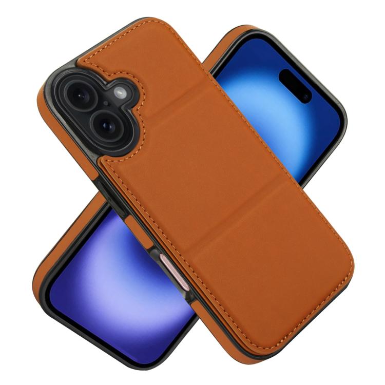 For iPhone 17 Tri-fold Holder Leather Phone Case with Card Slot