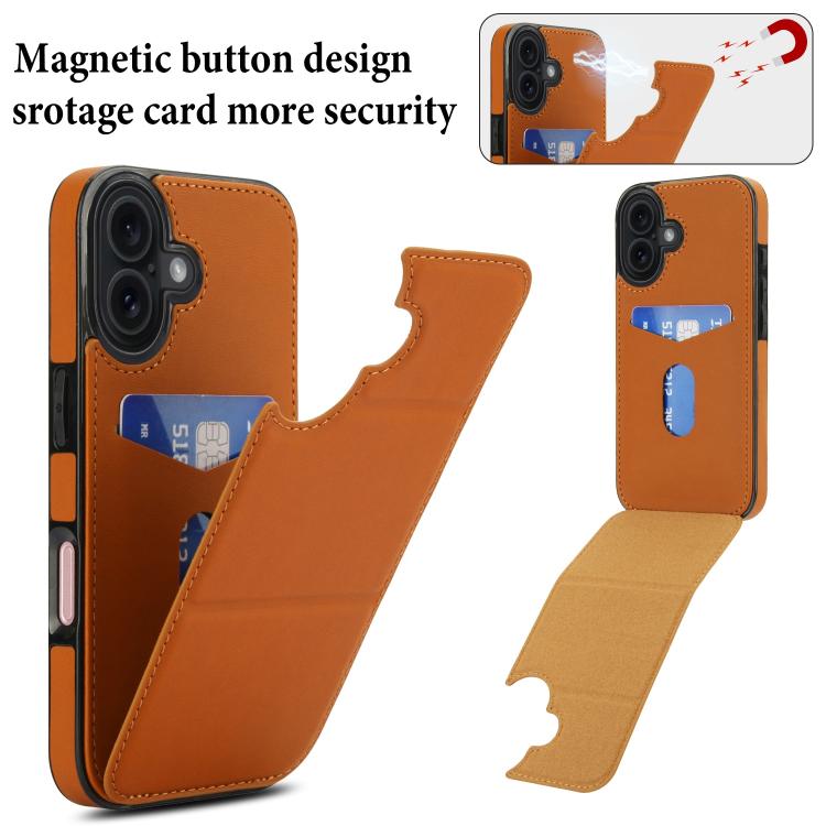 For iPhone 17 Tri-fold Holder Leather Phone Case with Card Slot
