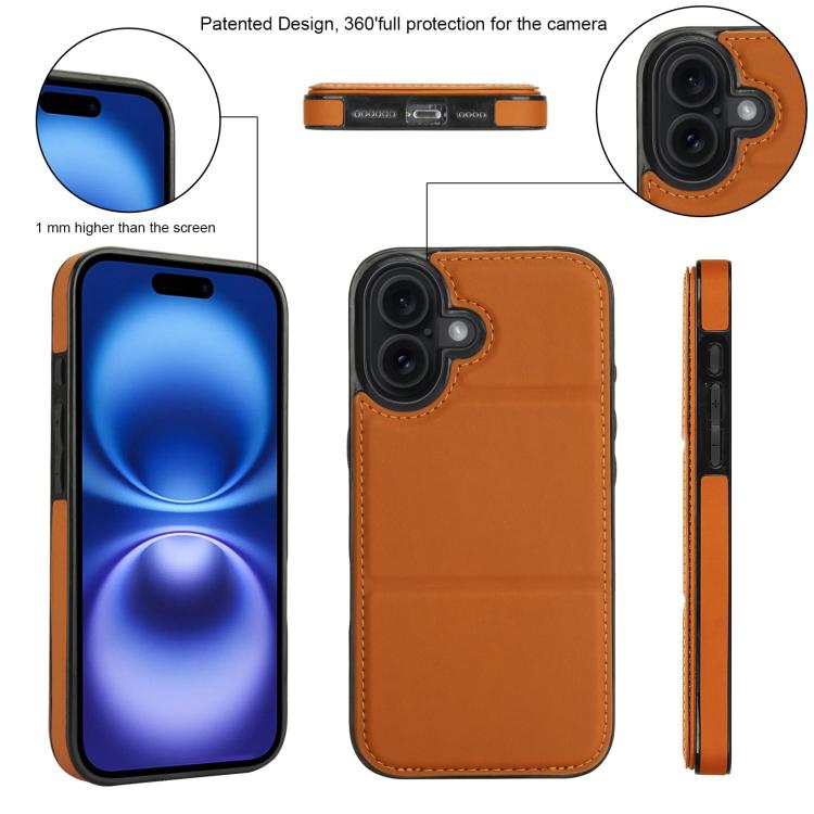 For iPhone 17 Tri-fold Holder Leather Phone Case with Card Slot