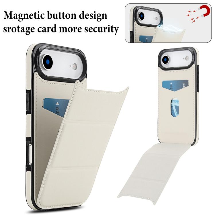 For iPhone Air Tri-fold Holder Leather Phone Case with Card Slot