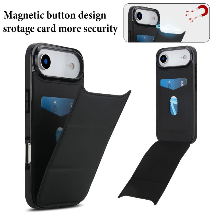 For iPhone Air Tri-fold Holder Leather Phone Case with Card Slot