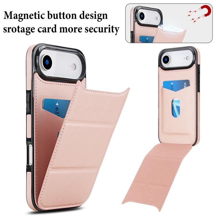 For iPhone Air Tri-fold Holder Leather Phone Case with Card Slot