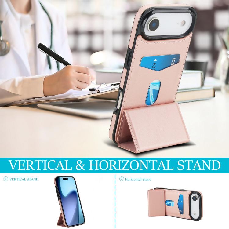 For iPhone Air Tri-fold Holder Leather Phone Case with Card Slot
