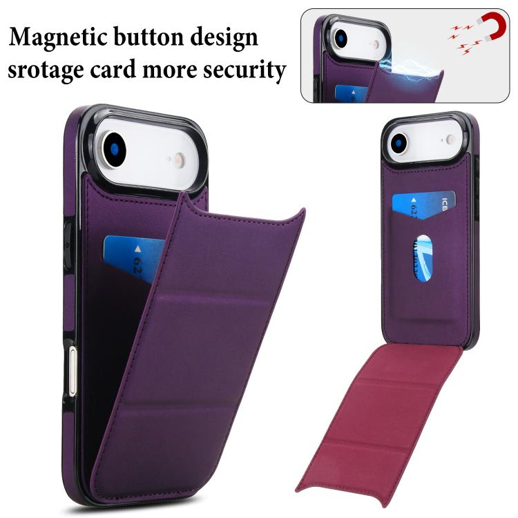 For iPhone Air Tri-fold Holder Leather Phone Case with Card Slot