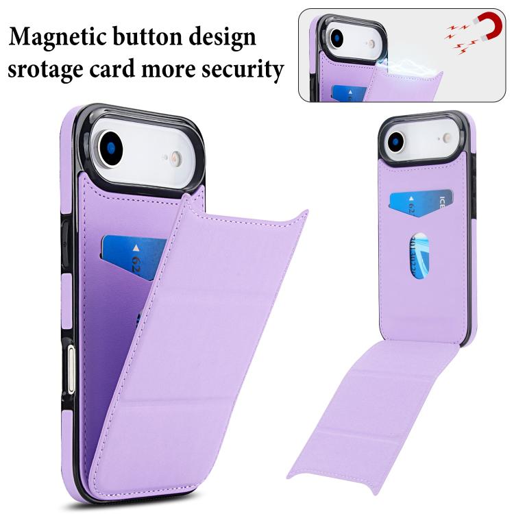 For iPhone Air Tri-fold Holder Leather Phone Case with Card Slot