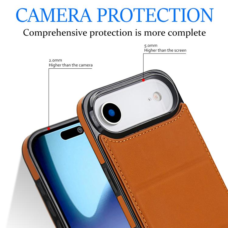 For iPhone Air Tri-fold Holder Leather Phone Case with Card Slot