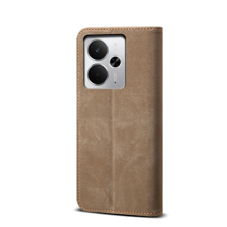 For Realme 14 5G Global Denim Texture Casual Style Horizontal Flip Leather Case