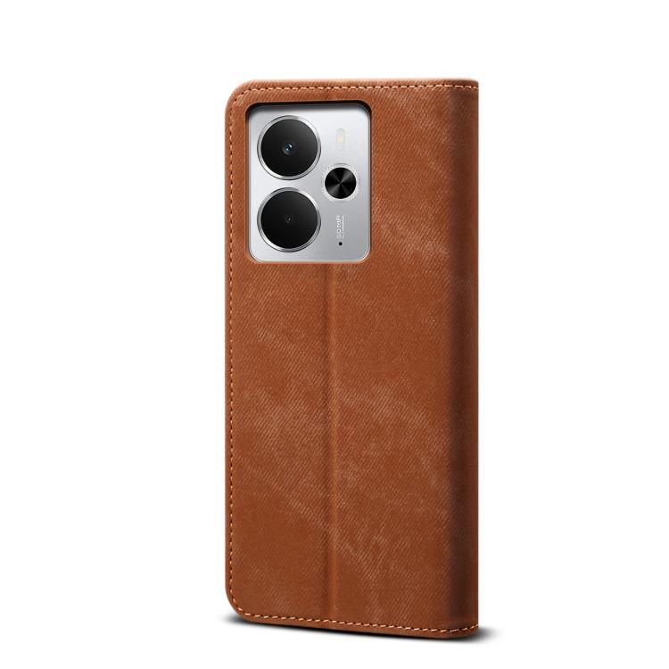 For Realme 14 5G Global Denim Texture Casual Style Horizontal Flip Leather Case