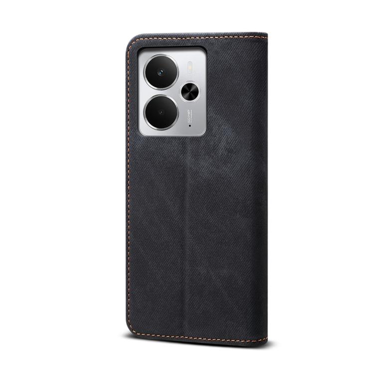 For Realme 14 5G Global Denim Texture Casual Style Horizontal Flip Leather Case