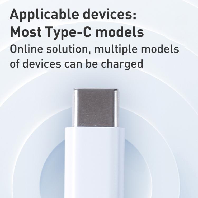2 in 1 Type-C Male to Type-C Charging and Type-C Audio Female Earphone Adapter - White