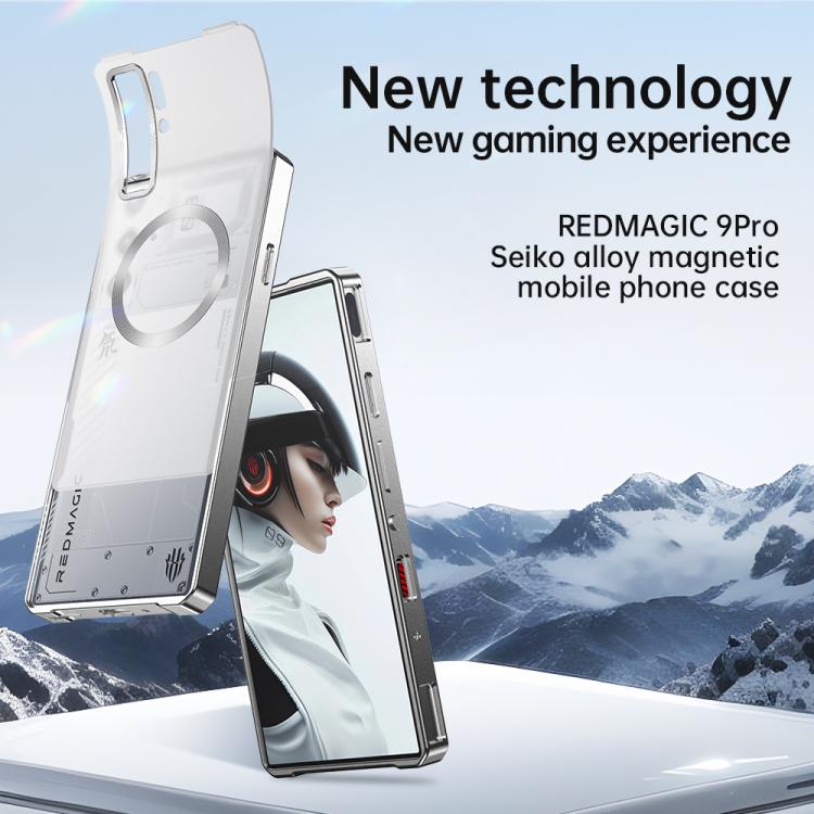 For ZTE nubia RedMagic 9 Pro / 9 Pro+ Alloy Frame Frosted Magnetic Single-sided Phone Case