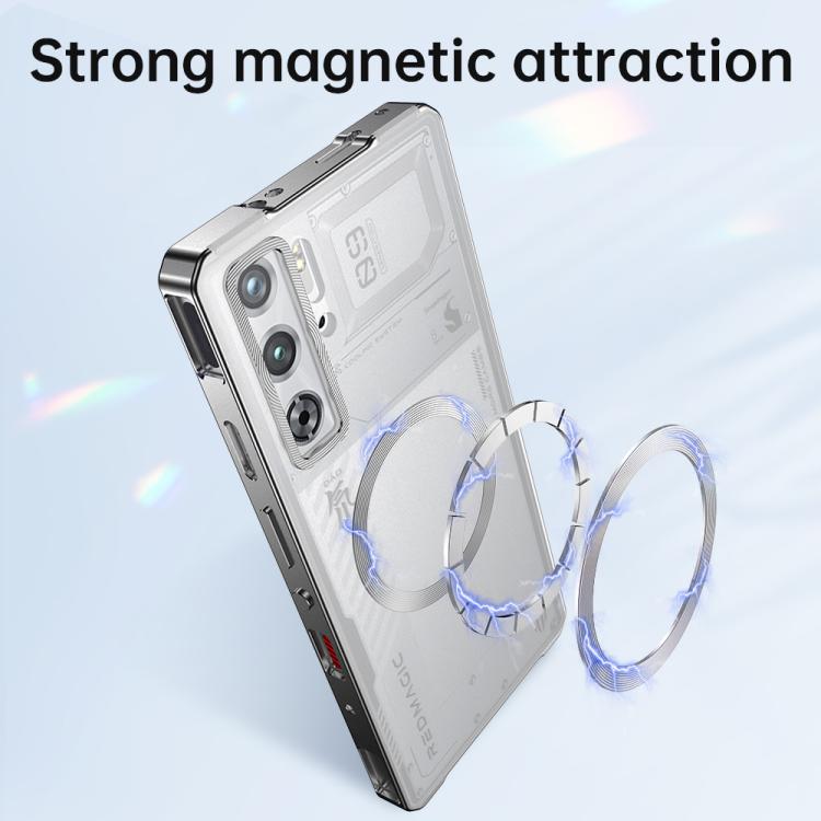 For ZTE nubia RedMagic 9 Pro / 9 Pro+ Alloy Frame Frosted Magnetic Single-sided Phone Case