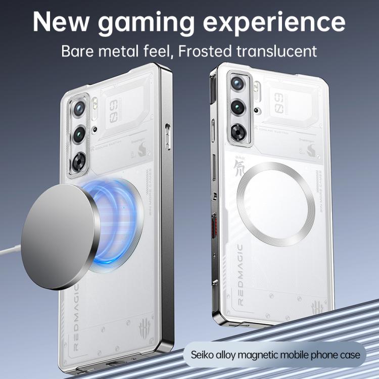 For ZTE nubia RedMagic 10 Pro / 10 Pro+ Alloy Frame Frosted Magnetic Single-sided Phone Case