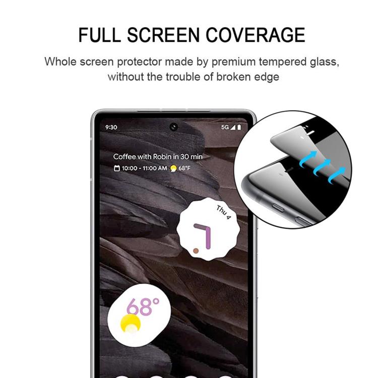 For Google Pixel 7a Silk Printing High Aluminum Full Screen Tempered Glass Film
