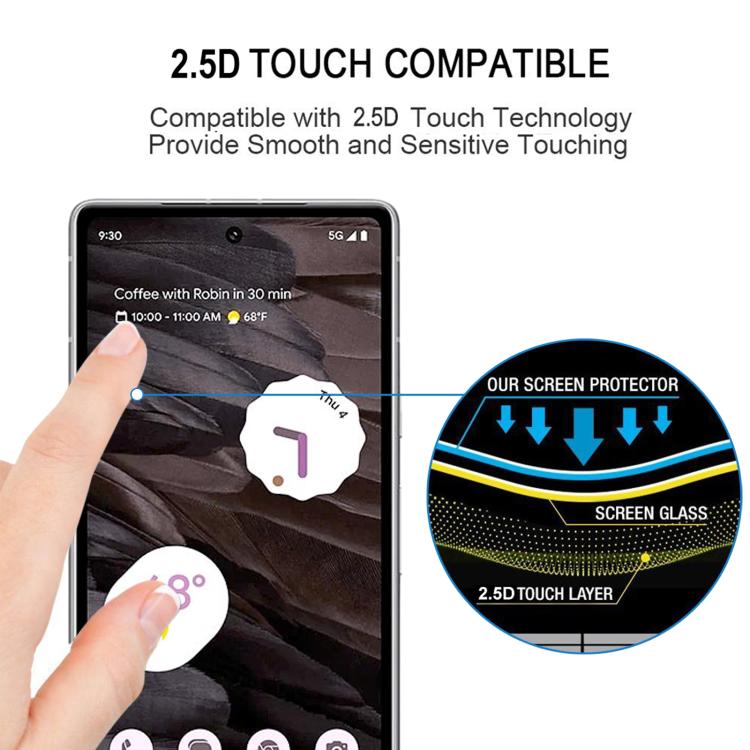 For Google Pixel 7a Silk Printing High Aluminum Full Screen Tempered Glass Film