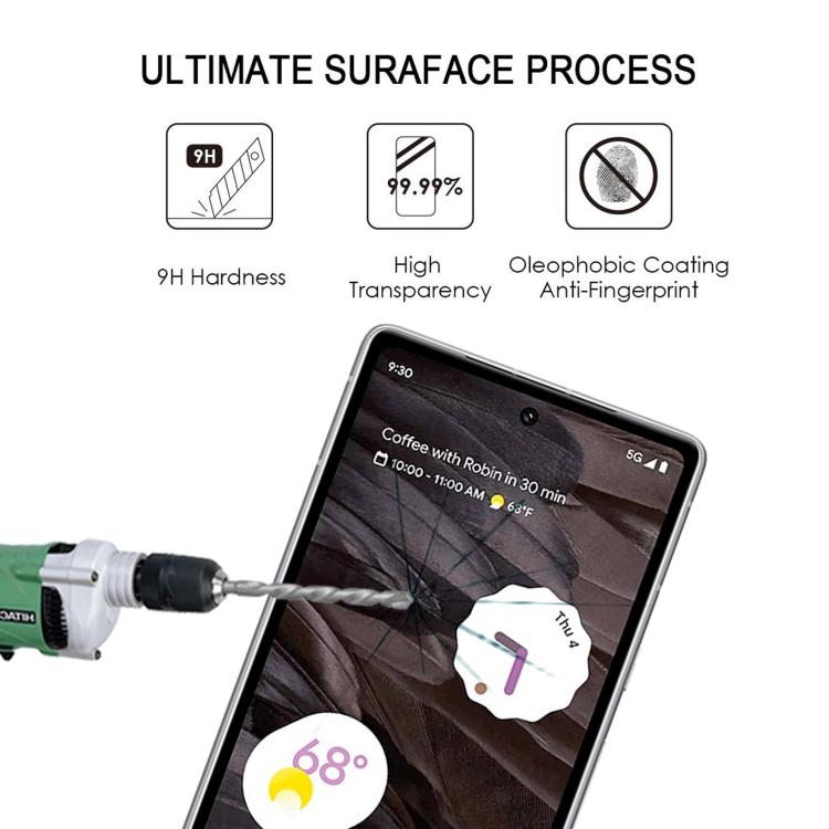 For Google Pixel 7a 25pcs Silk Printing High Aluminum Full Screen Tempered Glass Film
