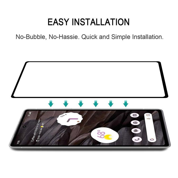 For Google Pixel 7a 25pcs Silk Printing High Aluminum Full Screen Tempered Glass Film