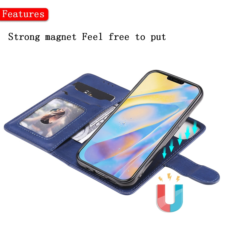 For iPhone 12 mini 2 in 1 Solid Color Detachable PU Leather Case with Card Slots & Magnetic Holder & Photo Frame & Wallet & Strap