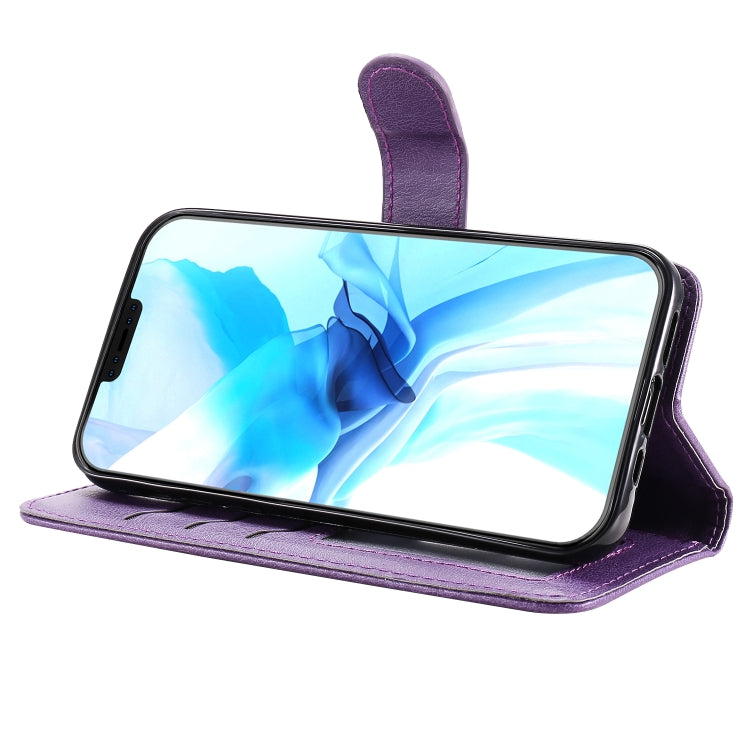For iPhone 12 / 12 Pro 2 in 1 Solid Color Detachable PU Leather Case with Card Slots & Magnetic Holder & Photo Frame & Wallet & Strap