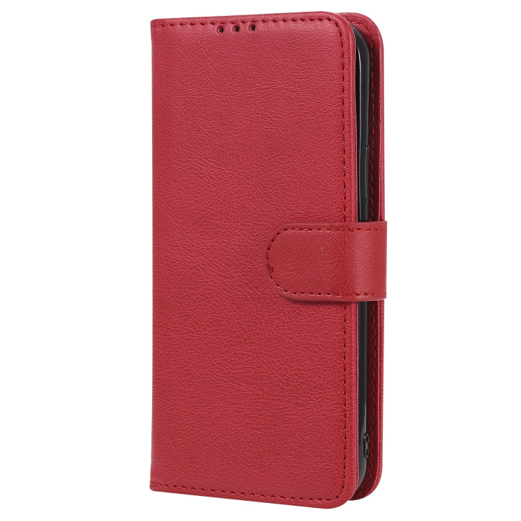For iPhone 12 / 12 Pro 2 in 1 Solid Color Detachable PU Leather Case with Card Slots & Magnetic Holder & Photo Frame & Wallet & Strap
