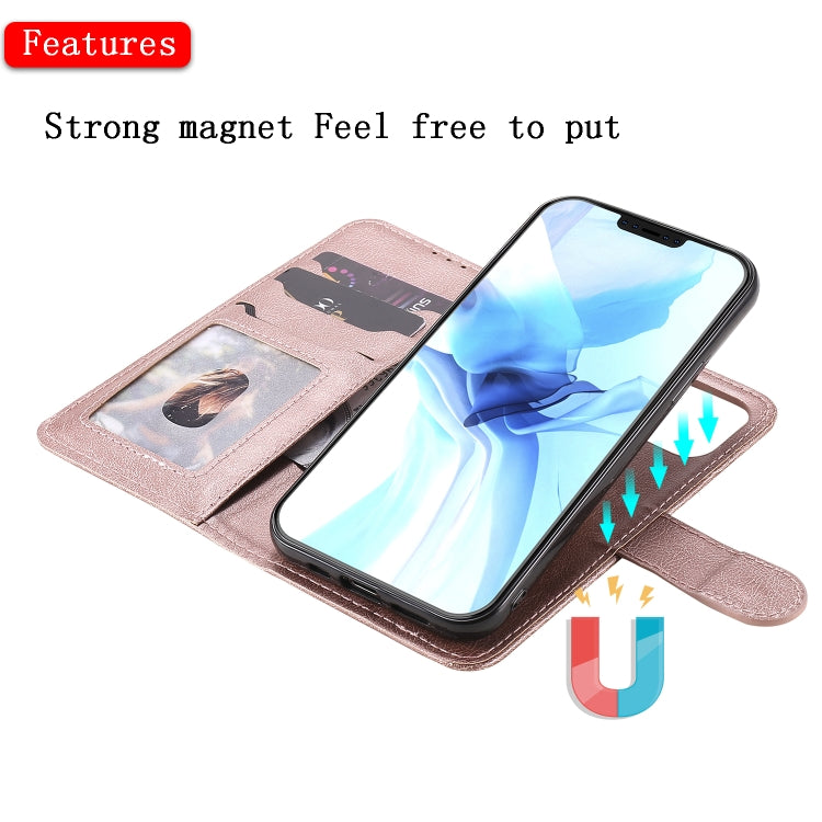 For iPhone 12 / 12 Pro 2 in 1 Solid Color Detachable PU Leather Case with Card Slots & Magnetic Holder & Photo Frame & Wallet & Strap