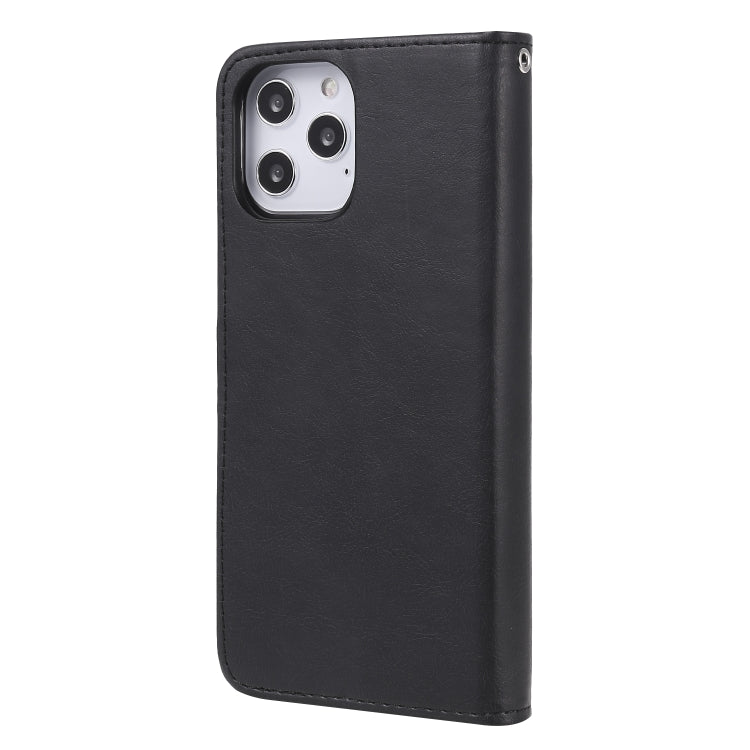 For iPhone 12 Pro Max 2 in 1 Solid Color Detachable PU Leather Case with Card Slots & Magnetic Holder & Photo Frame & Wallet & Strap