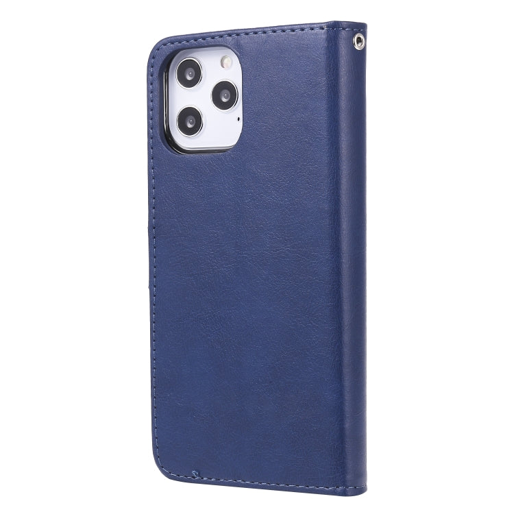 For iPhone 12 Pro Max 2 in 1 Solid Color Detachable PU Leather Case with Card Slots & Magnetic Holder & Photo Frame & Wallet & Strap