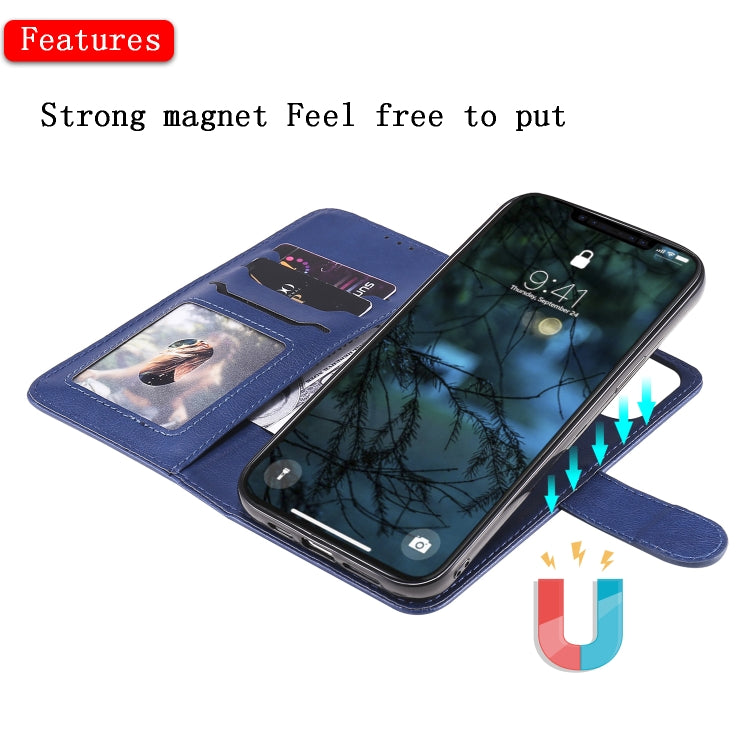 For iPhone 12 Pro Max 2 in 1 Solid Color Detachable PU Leather Case with Card Slots & Magnetic Holder & Photo Frame & Wallet & Strap